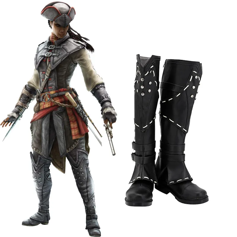 

Game Aveline de Grandpré Cosplay Shoes Handmade Faux Leather Boots Halloween Carnival Boots Custom Made