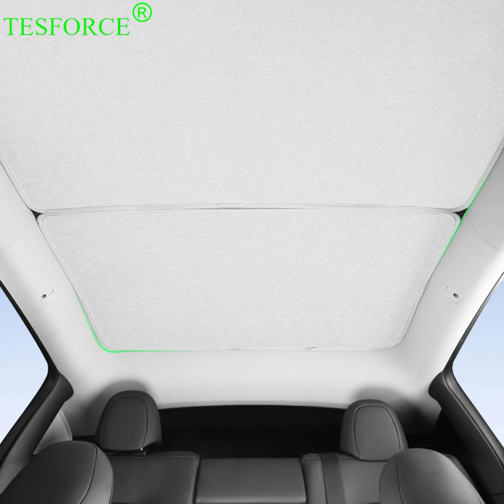 

For Tesla Model 3/Y 2021-2024 Suede Sun Shades Ice Cloth Buckle Sun Pare Glass Front Rear Sunroof NEW Model 3 Skylight Accessory