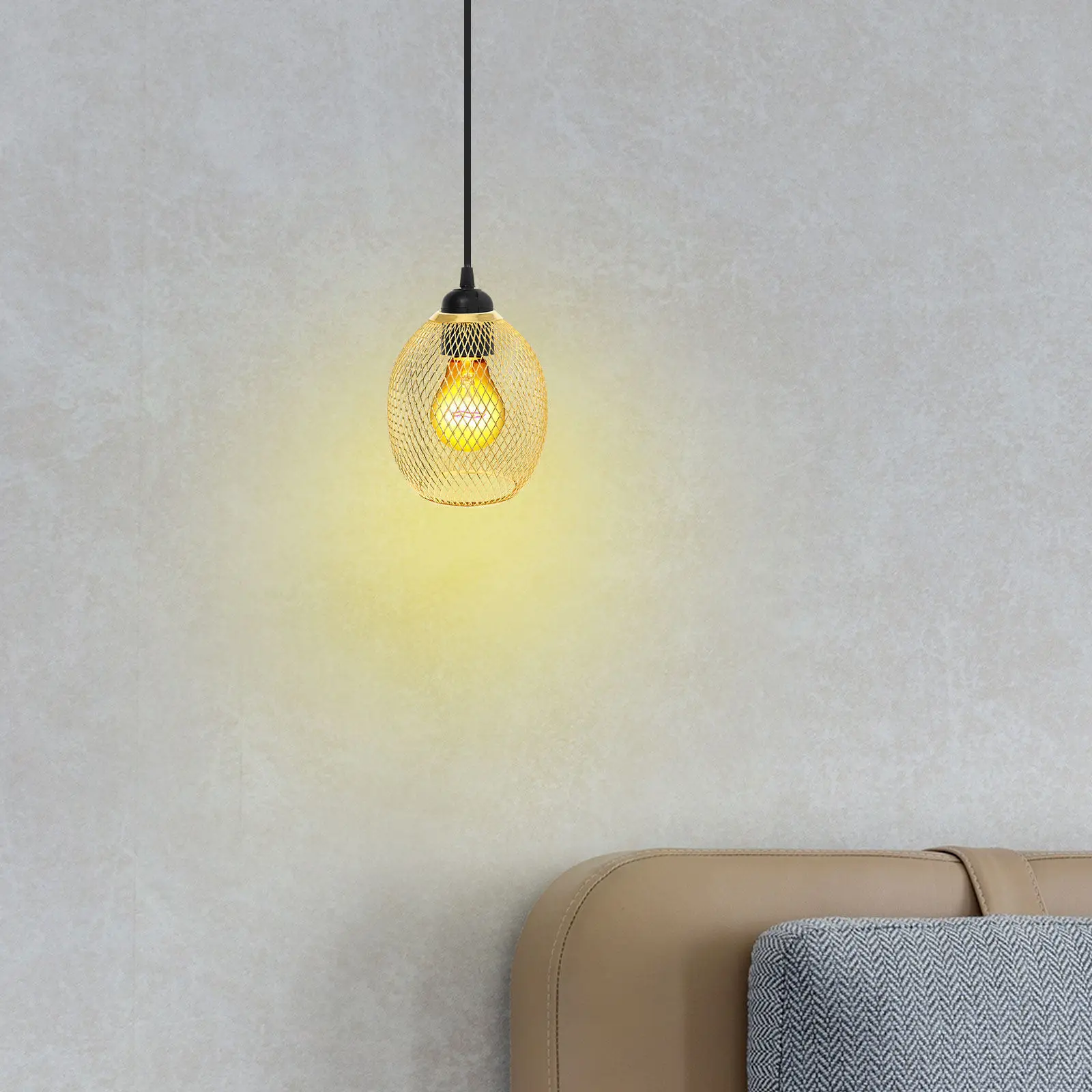 Iron Wire Lampshade Hollow Light Shade Decorative Vintage Lamp Cover Cage for Bedroom Dining Living Room Ambient Lighting