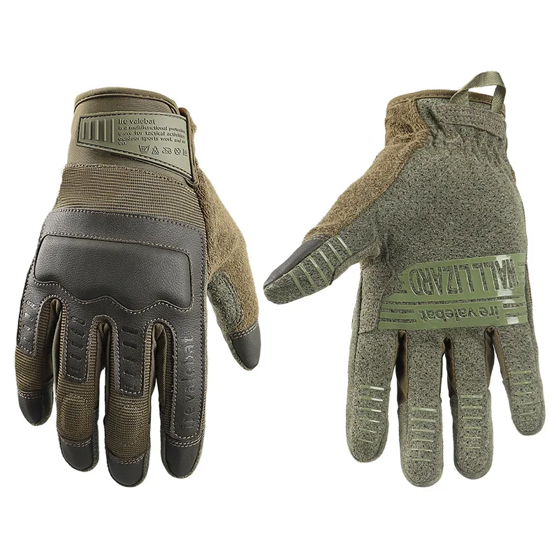 Men's Full-Finger Tactical Gloves, Durable Leather, Breathable, Touchscreen, Non-Slip, for Fitness, Sports, and Cycling