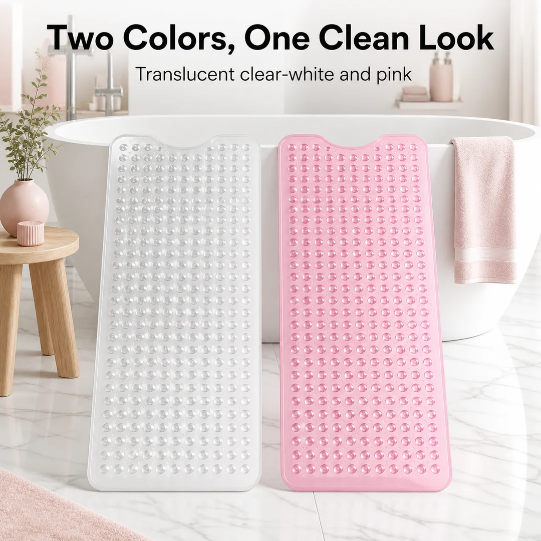 Bath Tub and Shower Mats Non Slip Bath Mat, Non Slip 27x15 Inch Extra Large Bathtub Mat, Machine Washable Bathmat with Drain