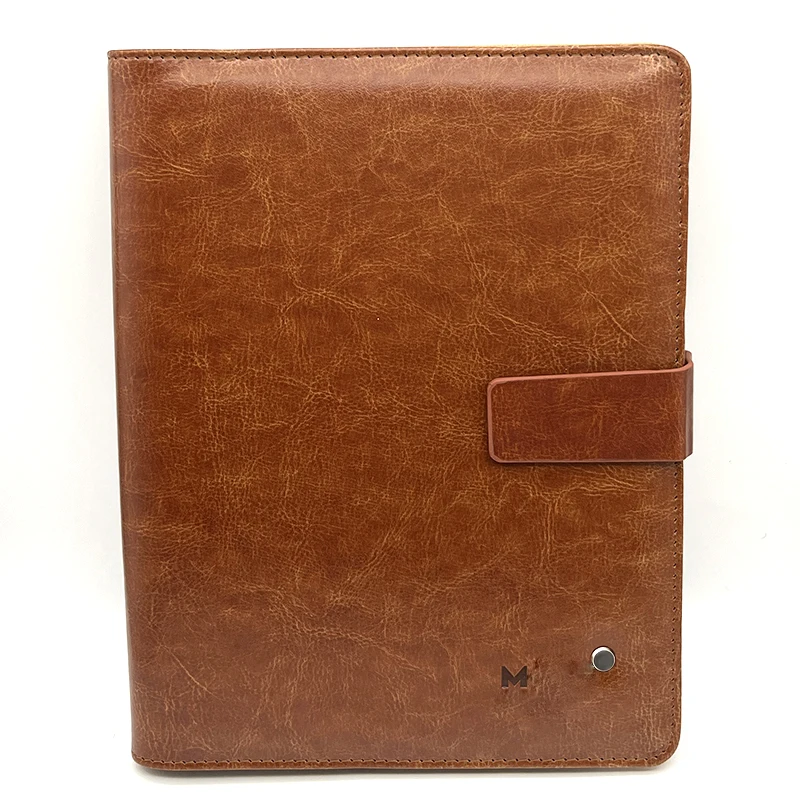 MB Notebook Classic Cross Pattern Leather Cover Quality A5 Paper Chapters Unique Loose-leaf Design Written