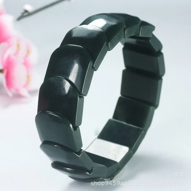

Браслет унисекс из черного жадеита и нефрита Hetian Snake Bone