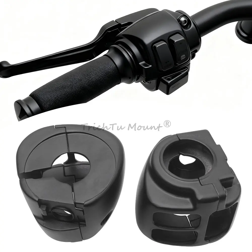 

Комплект матовых черных алюминиевых корпусов переключателей для мотоциклов Harley Dyna Softail Sportster 2011-2024