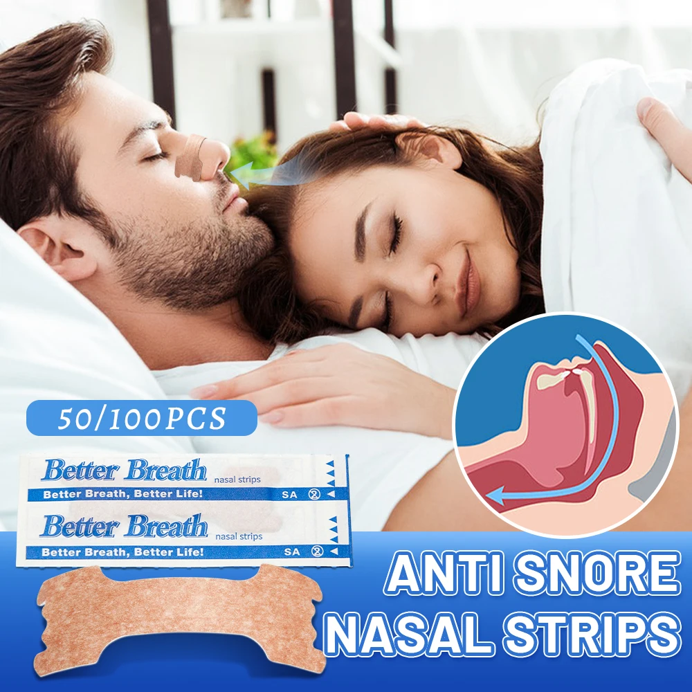 Tiras nasais anti-ronco para adultos e crianças, Easy Breath Patch, adesivos anti-ronco, reduzir ferramenta de ronco, cuidados de saúde, 50-100pcs