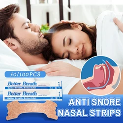 50-100pcs Breath Easy Anti-snoring Patch Nasal Strips For Adults Children Antisnore Stickers Reduce Snoring Tool Health Care