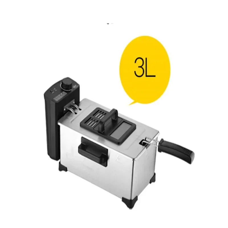 Huishoudelijke 220v 3L Automatische Elektrische Friteuse WJ-800 Huishoudelijke Frieten Elektrische Friteuse Olie 220V/2000W Kraam Gebakken Spies Friteuse