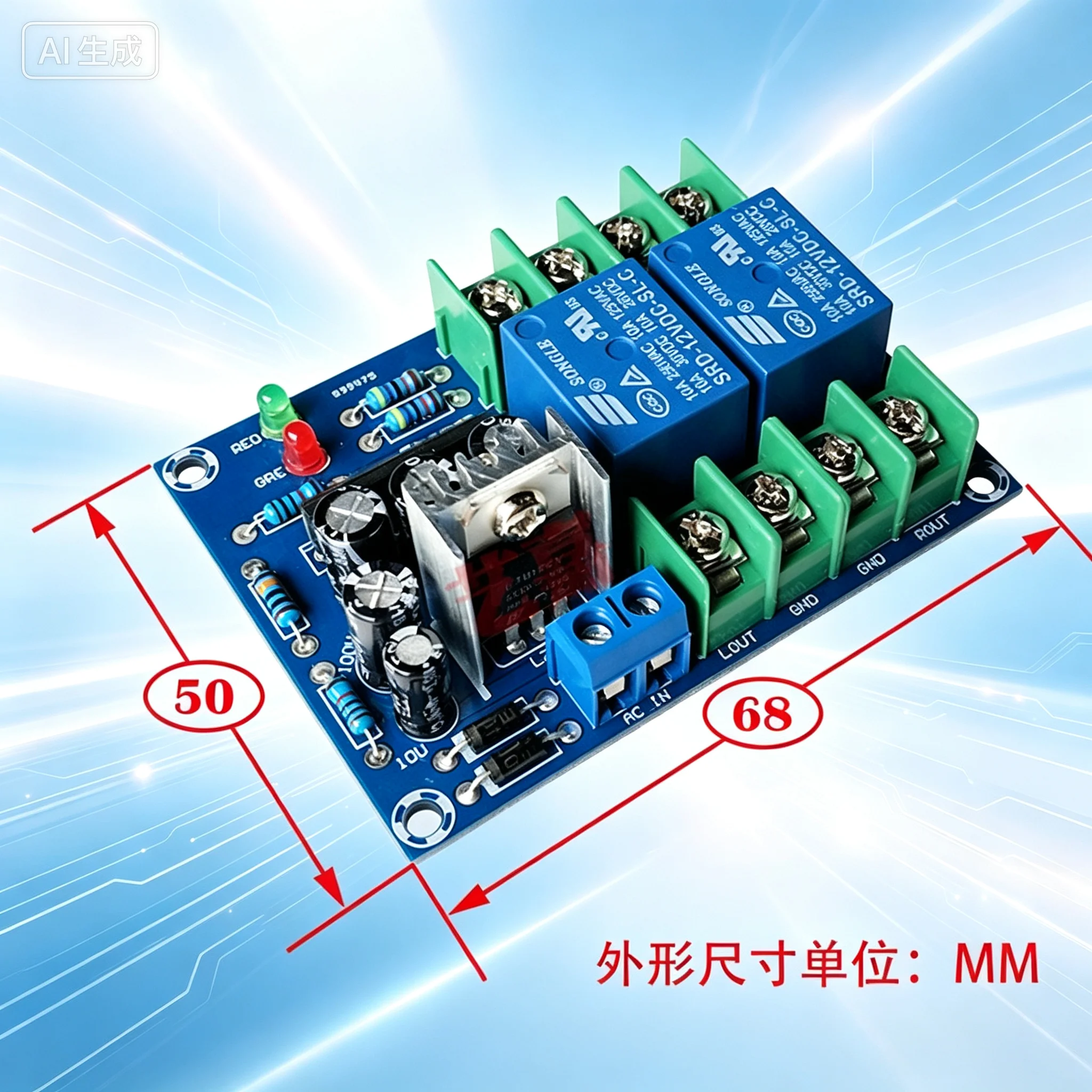 Audio for Speaker Protection Board Dual 3-Channel Delay Relay Module