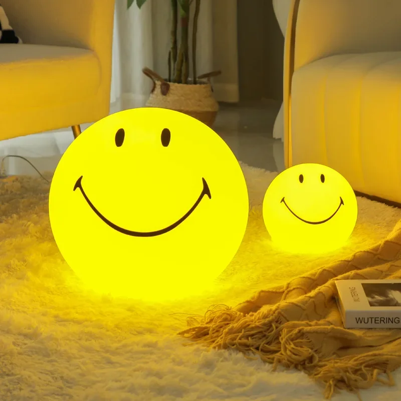 Cartoon Lamp Living Room Decoration Sofa Bedroom Ambience Light Smiling Face Bedside Floor Lamp