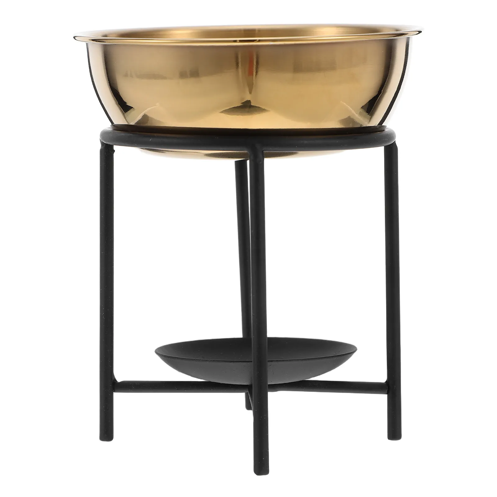 Quadripod Wax Burner Stainless Steel Black Bowl Aromatherapy Oil Warmer for Meditation Relaxation Home Decor Scented Wax Melts