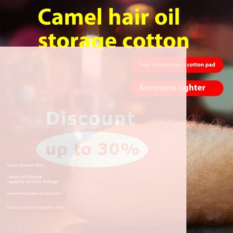 [1 Set Oil-Storage Camel Wool Cotton Wicks Felt For Petrol Lighter Fuel Oil Delivery Continuous Strong Fire Stable]