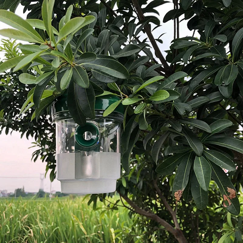 Trampa de abejas para exteriores alimentada por energía Solar con luz LED, diseño colgante, reutilizable, trampas para insectos para Patio, Patio, jardín