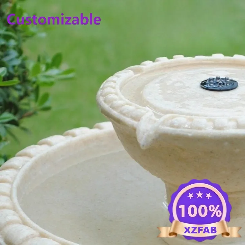 Factory Direct 2026 Solar Fountain Outdoor Courtyard Automatic Circulating Water Black Pool No Electricity Resin Fiberglass Sand