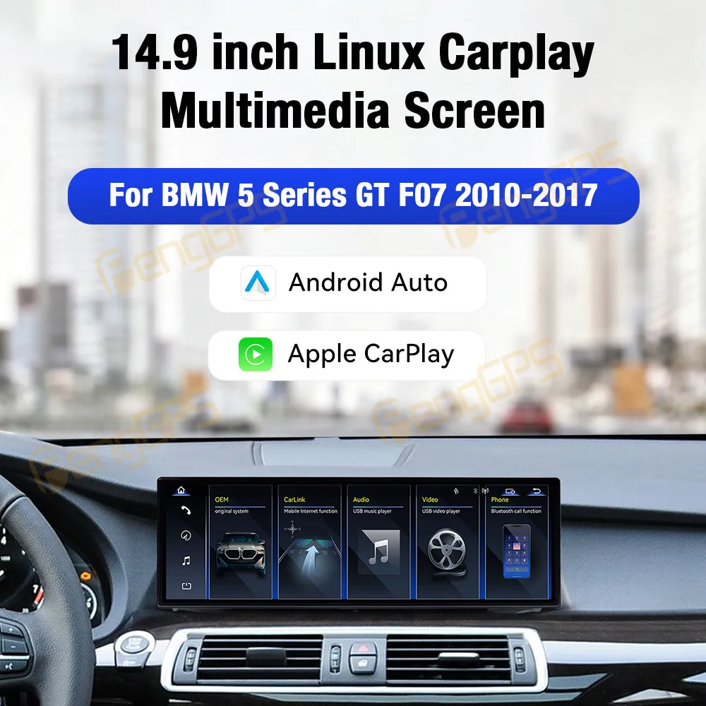 14.9 Inch Touching Screen Linux Display Car Multimedia Player For BMW 5 Series GT F07 2010-2017 GPS Carplay Head Unit