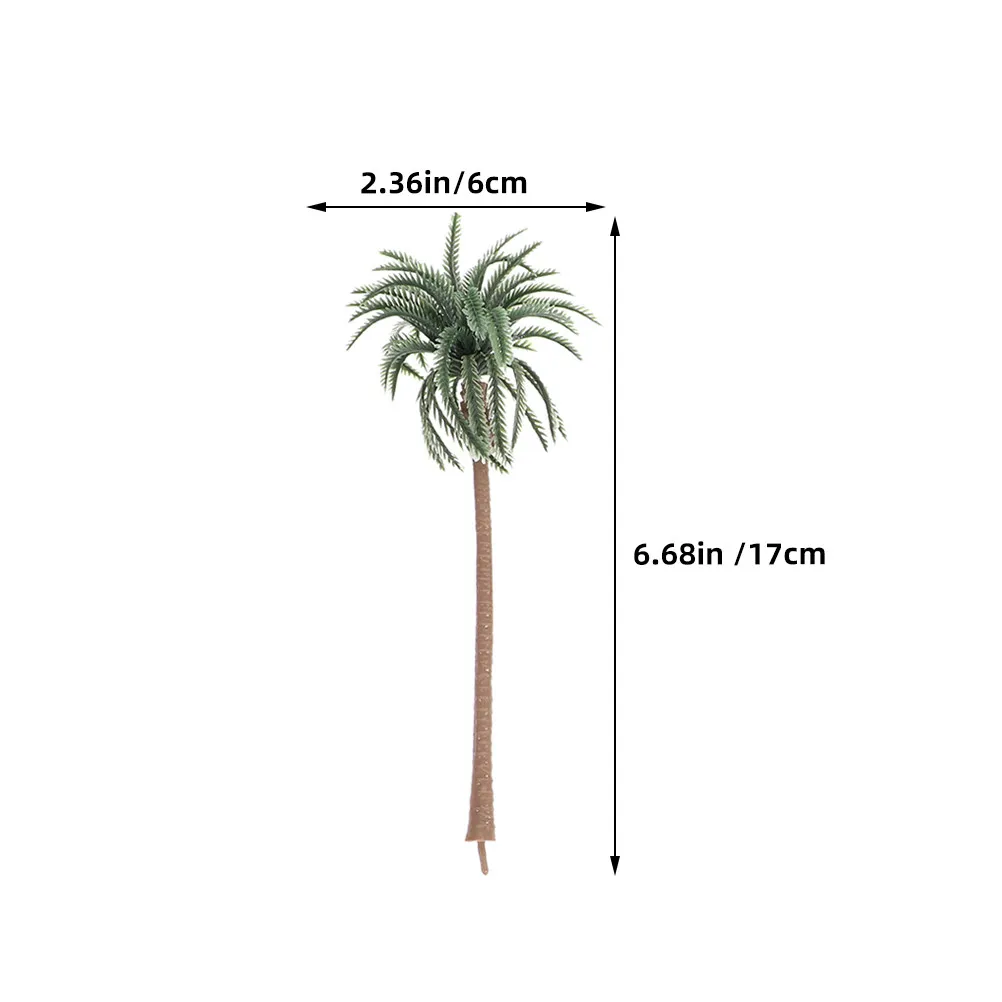 20Pcs Miniature Palm Tree Models Small Micro Fake Trees for Sand Table Decoration DIY Train Scenery Green Landscape