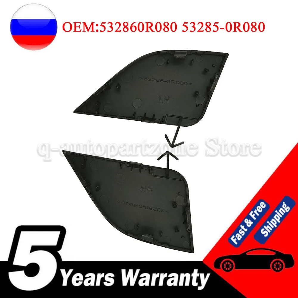 For Toyota RAV4 2016 2017 18 532850R080 53285-0R080 2PCS Car Front Bumper Towing Hook Eye Cover Cap 532860R080 Left Right Black