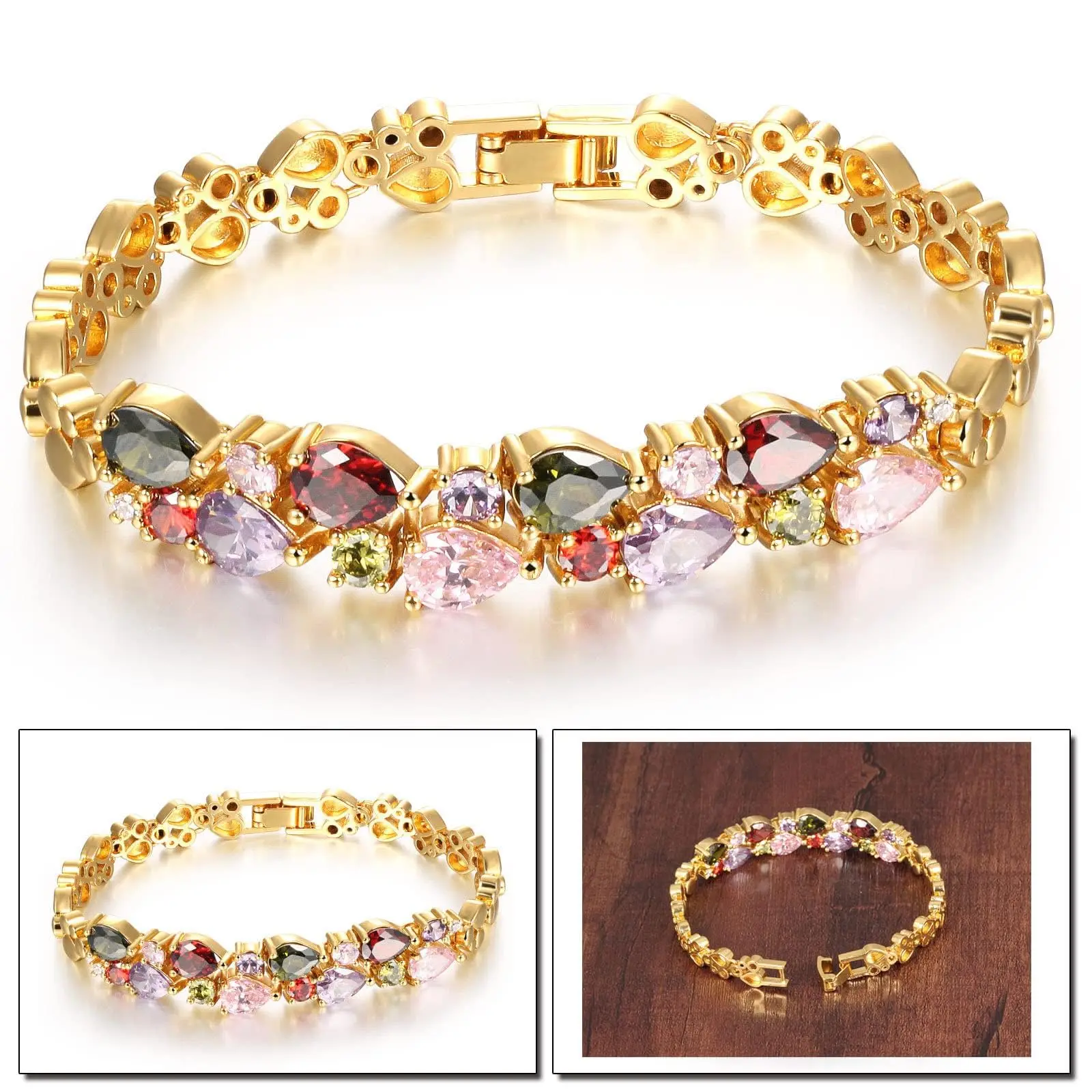 Copper AAA CZ Gold Color Bracelet For Women Jewelry