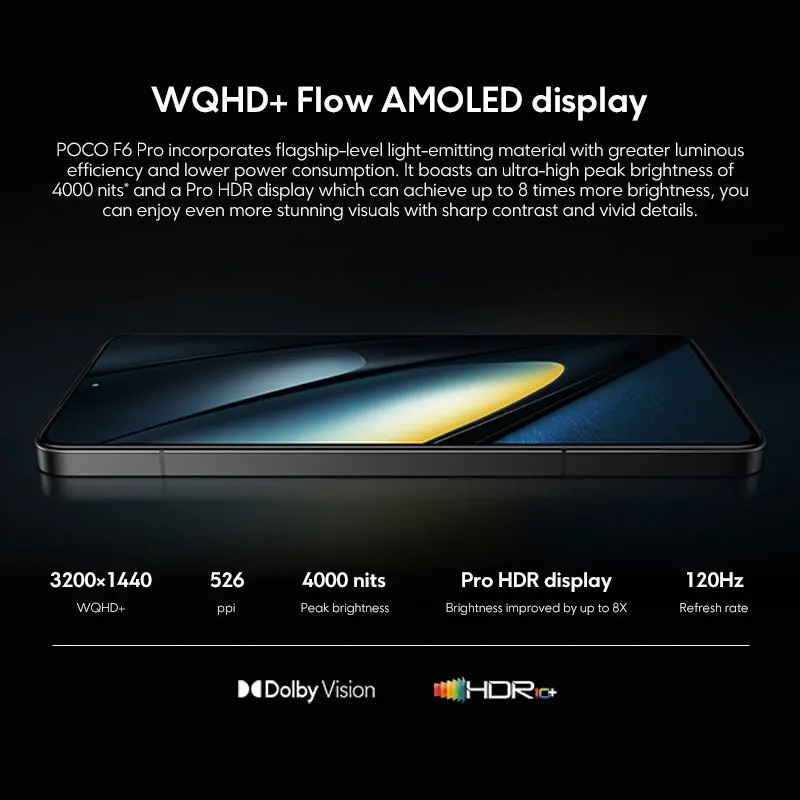 Teléfono Inteligente 5G POCO F6 Pro, versión Global, 256GB, 512GB, 1TB, Snapdragon®8 Gen 2 120W HyperCharge WQHD + 120Hz Flow AMOLED Display