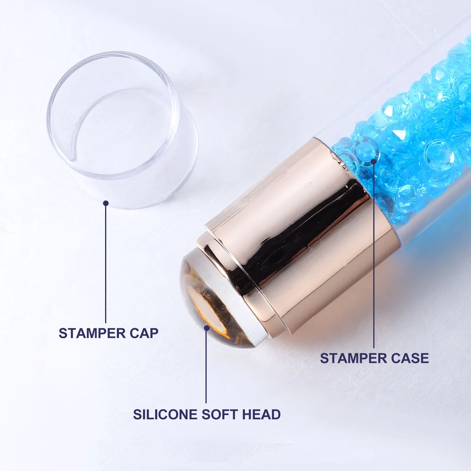 

3pcs Double-End Stamper Manicure Tool Acrylic Stamping Tool For Diy Nail Art Durable Home Salon Use Perfect Nail