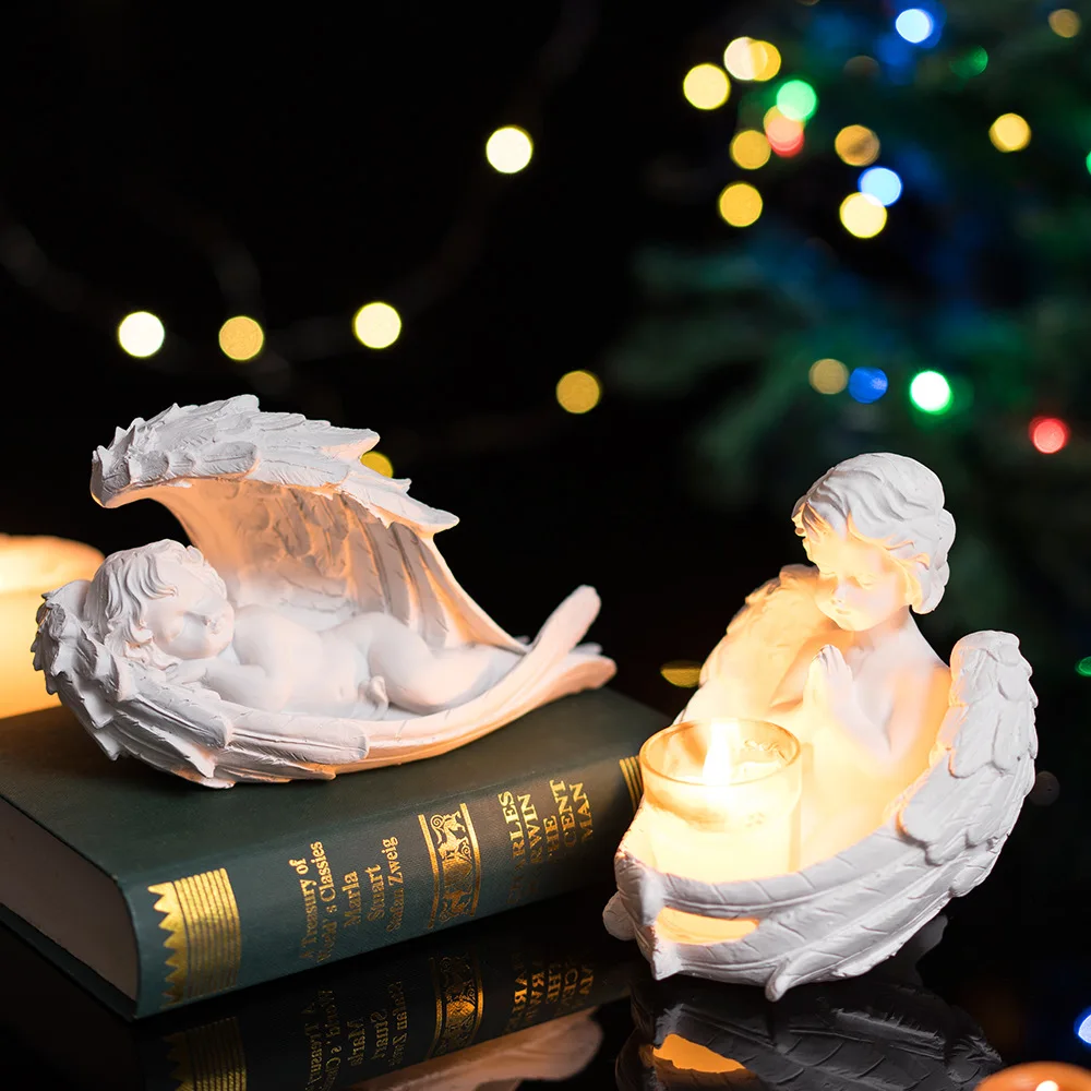Vintage Angel Candle Holder‌ - Romantic Home Decor for Fireplace & Coffee Table