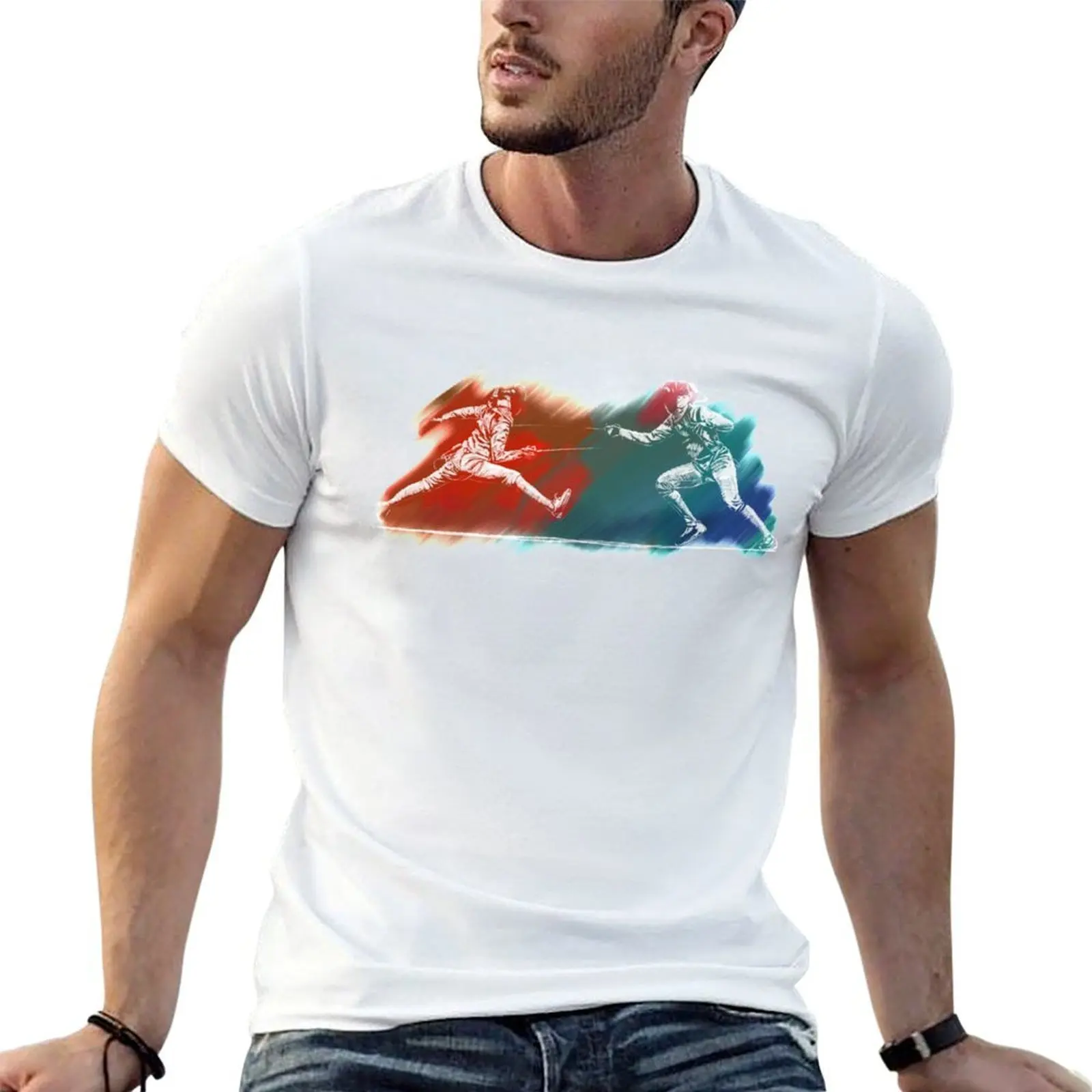 

fencing T-Shirt t shirts for man cotton soft man t shirts for men casual t shirt man casual T-shirt