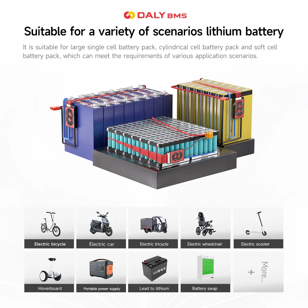 DALYBMS Li-ion 7S 24V 10S 36V 13S 48V 20A 40A 60A Батарея с балансом низкой высокотемпературной защиты от отключения Daly BMS