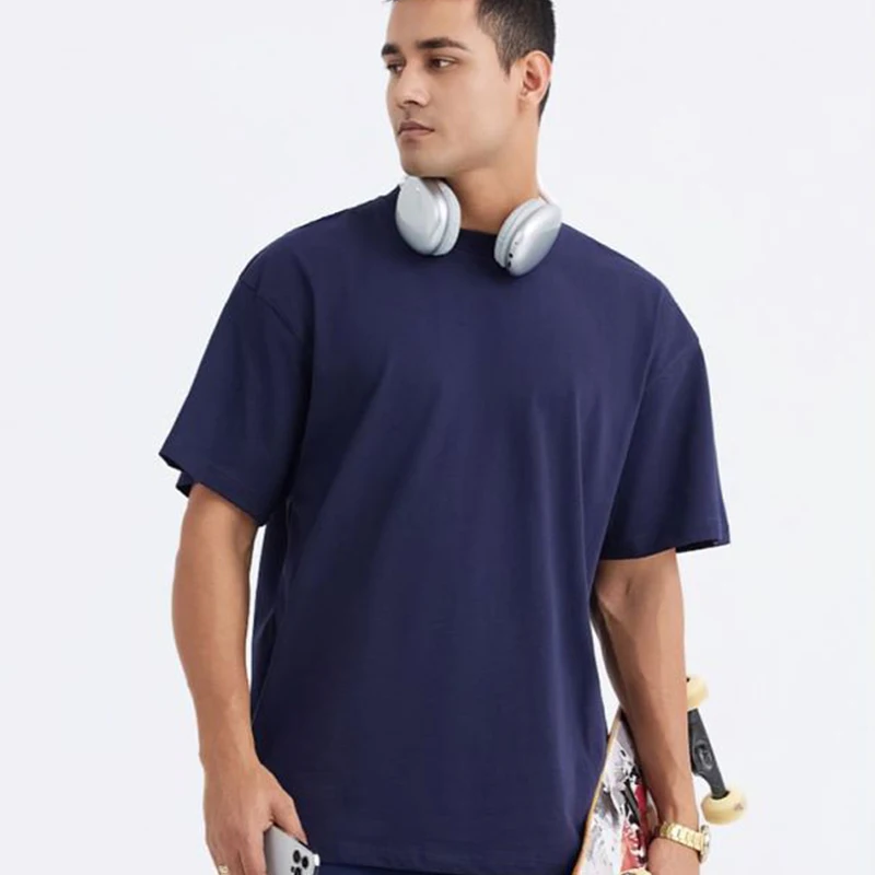 

Oversized Man 100% Cotton T-shirts Summer Box Fit Sports Tee Customized Print Short Sleeve Casual Tops Streetwear Unisex