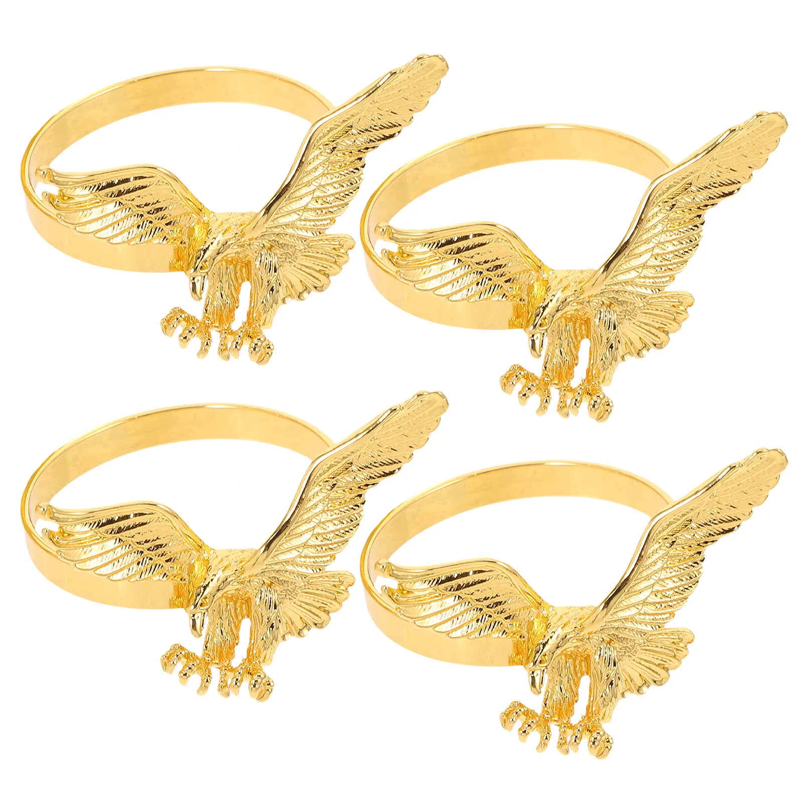 

4pcs Eagle Shaped Rings Metal Serviette Buckle Party Napkin Accessories Compact Table Decor Zinc Alloy Napkin Supply
