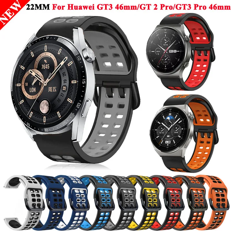 20 22mm Silicone Watch Band Wrist Straps For Huawei Watch GT 2/3 42 46mm Wristbands GT2 Pro GT3 Pro 43 46mm Smartwatch Bracelet