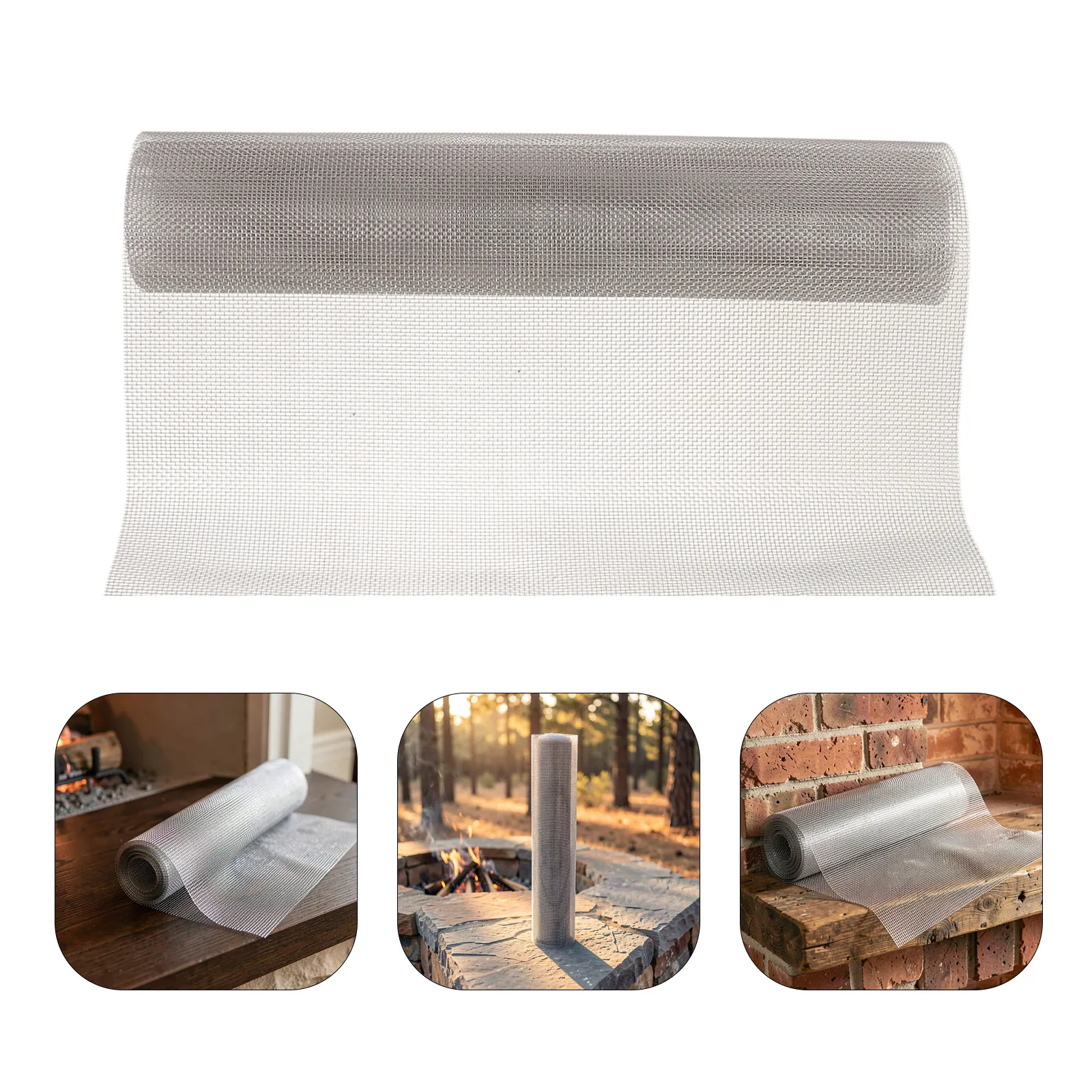 Fireplace Spark Mesh Guard 23.62x11.81 20 Mesh Stainless Steel Heavy Duty Wood Burning Fireplace Spark Guard Protector Safe Fire