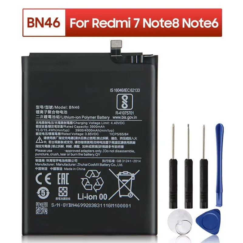 NEW Replacement Battery BN46 For Xiaomi Redmi 7 Redmi7 Redmi Note 6 Redmi Note 8 Redmi Note 8T 4000mAh with Tools