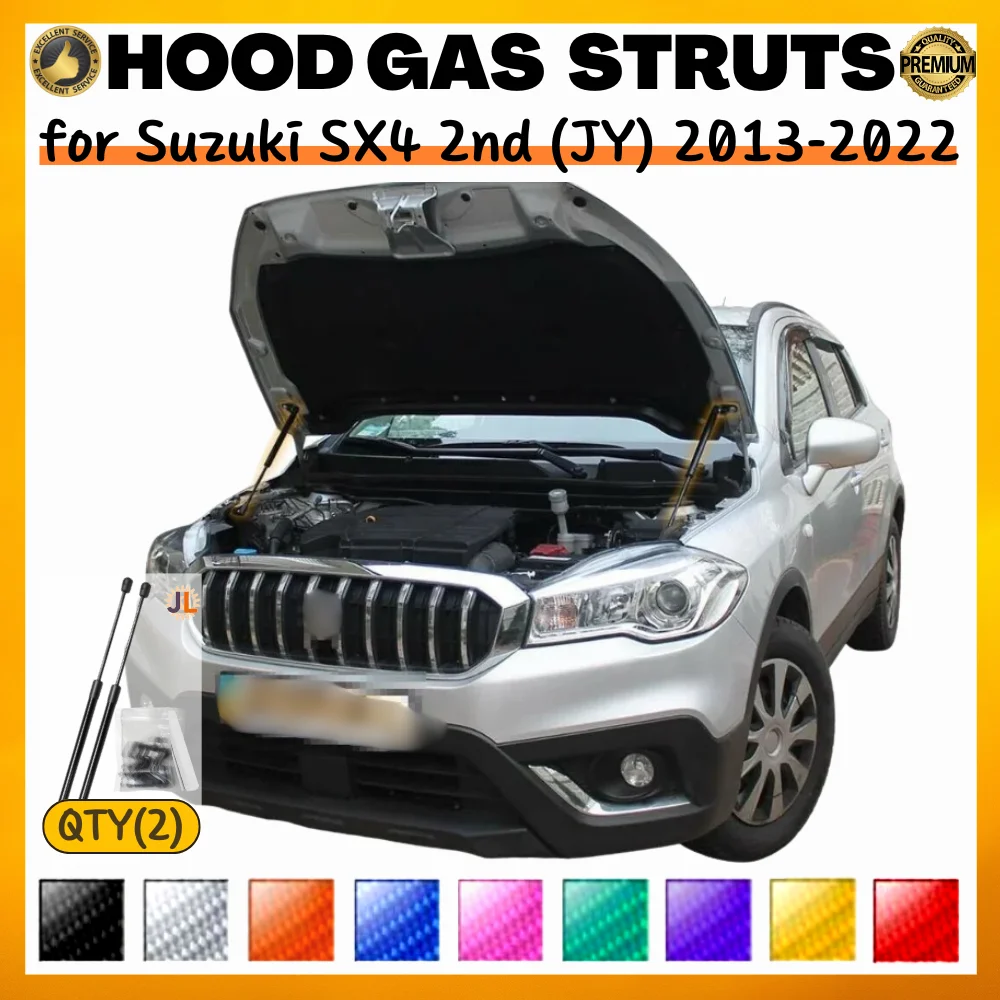 

Qty(2) Hood Struts for Suzuki SX4 2nd (JY) 2013-2022 Front Bonnet Modify Gas Springs Shock Absorbers Lift Supports Dampers