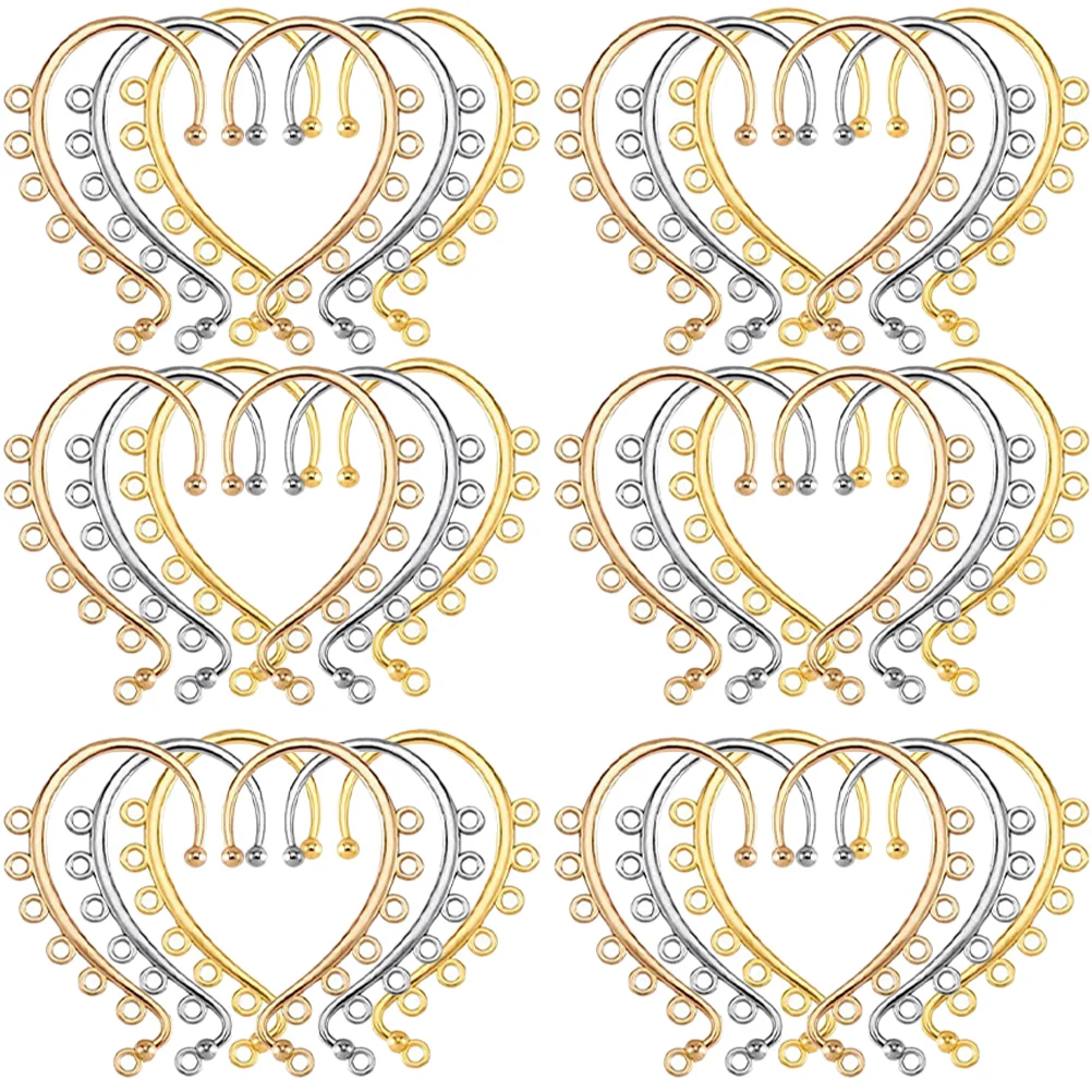 30 Pcs Six-hole Earhook Earring Making Supplies DIY Hooks Piercing Jewelry Accessories Findings Backs 6-Holes Wraps