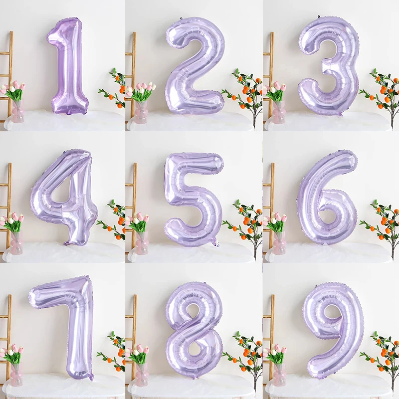 32inch Colorful Jelly Crystal Number Balloons Large Foil Digital Balloons for Birthday Baby Shower Wedding Party Supplies