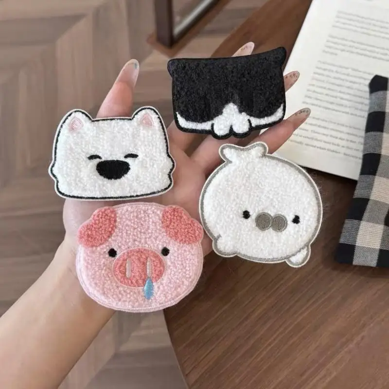 1/6 Stück Cartoon Niedliches Haustier Magisches Klebeband Spurloses Haarband Patch Stirn-Haarpatch Bestickter Plüsch Dekorativer Haarclip – Detail 6