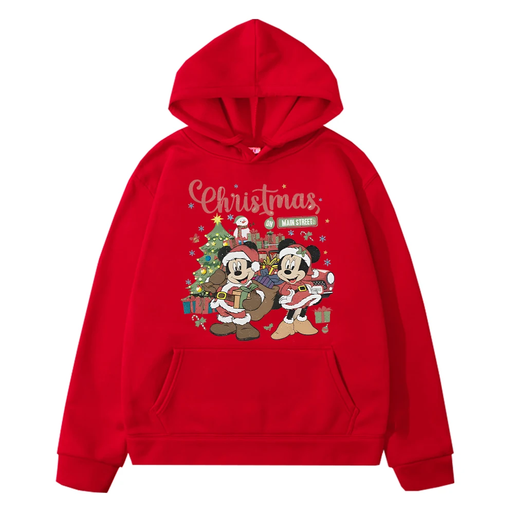 

Disney Mickey Print anime hoodie Fleece sweatshirt boy pullover y2k sudadera Merry Christmas hoodies jacket kids clothes girls