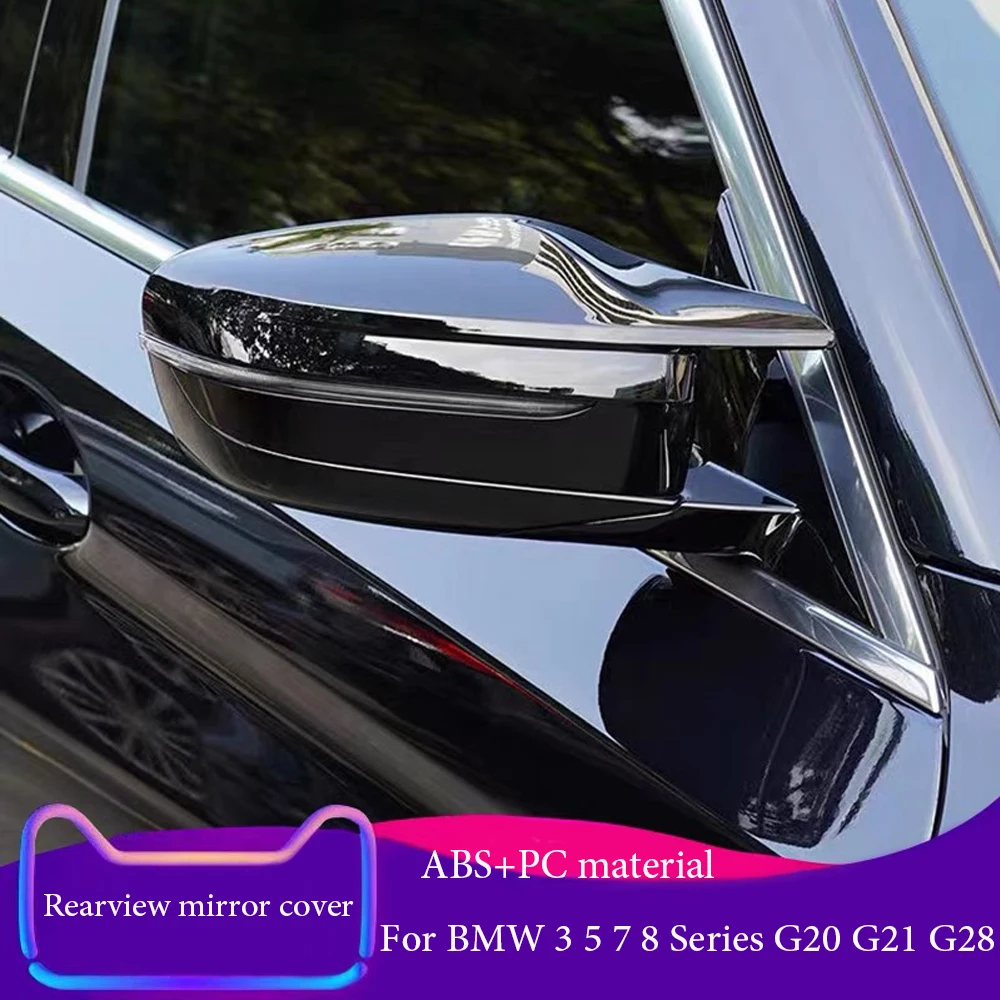 

1Pair For BMW G20 G21 G28 G30 G38 Rear View Side Mirror Cover Case Trim ABS Bright black Style Car Rearview Mirror Cover