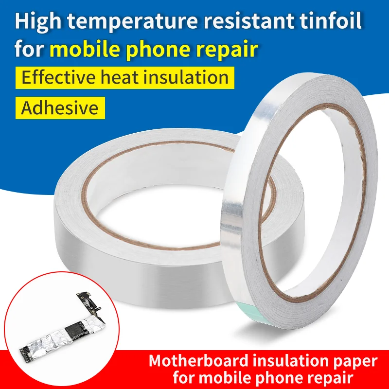 LUXIANZI nastro conduttivo in foglio di alluminio ad alta temperatura per telefono PCB strumento di riparazione per saldatura isolamento termico nastri in lamina di latta 20/40M