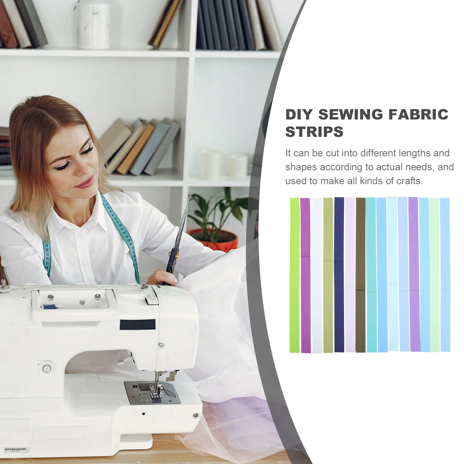 

1 Roll Diy Cotton Fabric Strips Colorful Sewing Quilting Craft Bundle Decorative Cloth For Bags Hair Accessories Valentine Gift