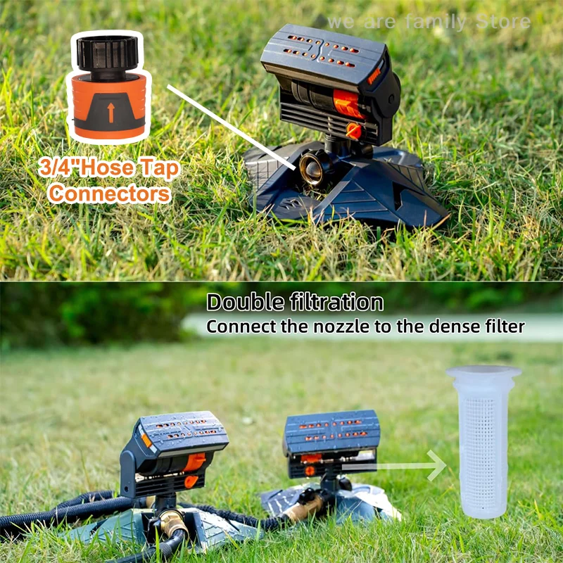 Aspersor de rango ajustable mejorado para regar césped, patios y jardines. 16 mini aspersores oscilantes de turbina