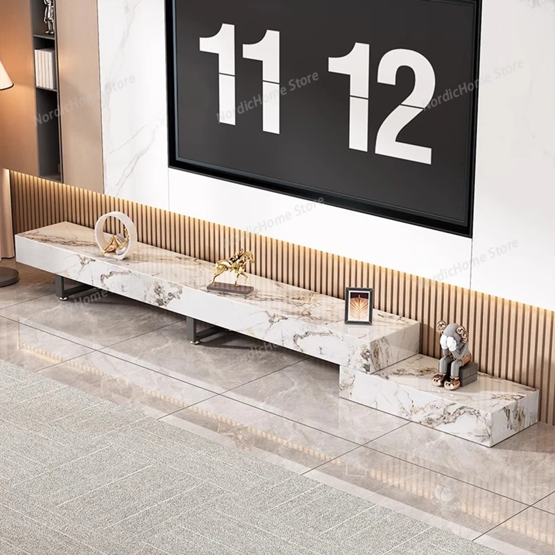 Italian Luxury Tv Stand Slate Retractable Trendy Living Room Tv Stand Beauty Elegant Muebles De Salón Tv Modern Furniture