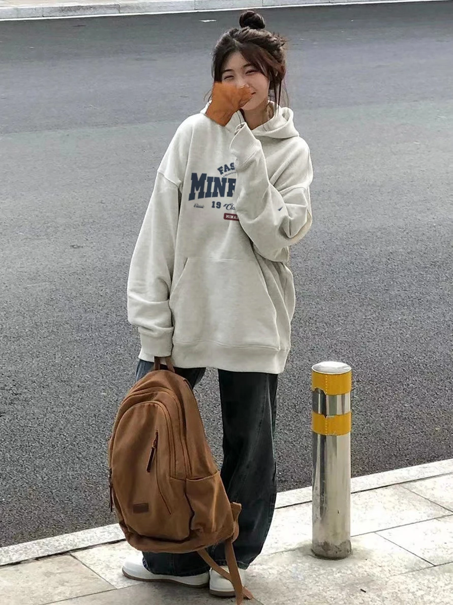 سترة نسائية من القطن الخالص ذات المظهر الجيد للغاية لعام 2025 مع غطاء للرأس بسيط للربيع والخريف للفتيات الطالبات أنبوب علوي للتسوق الناعم #3