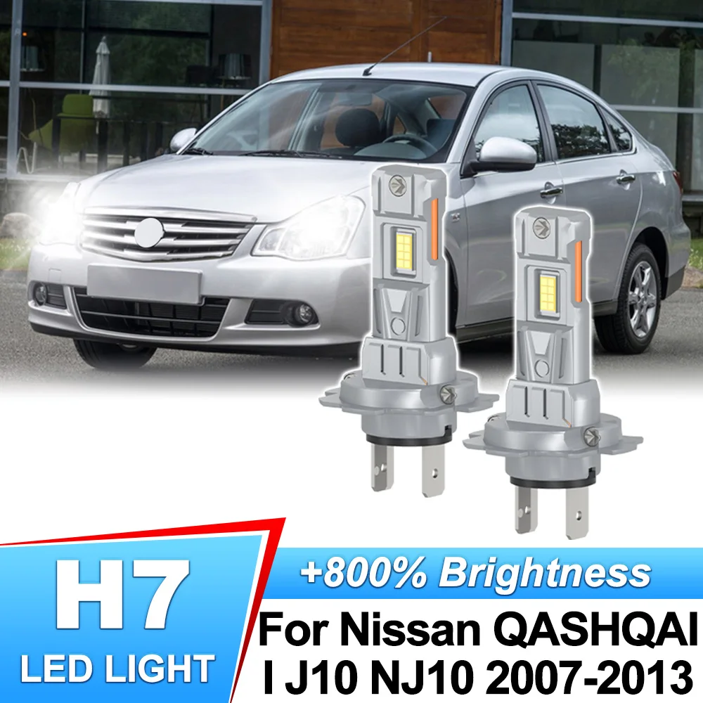 

2Pcs H7 LED Headlight Canbus Wireless Mini LED Car Headlamp 3570 Chip Super Bright For Nissan QASHQAI I J10 NJ10 2007-2013
