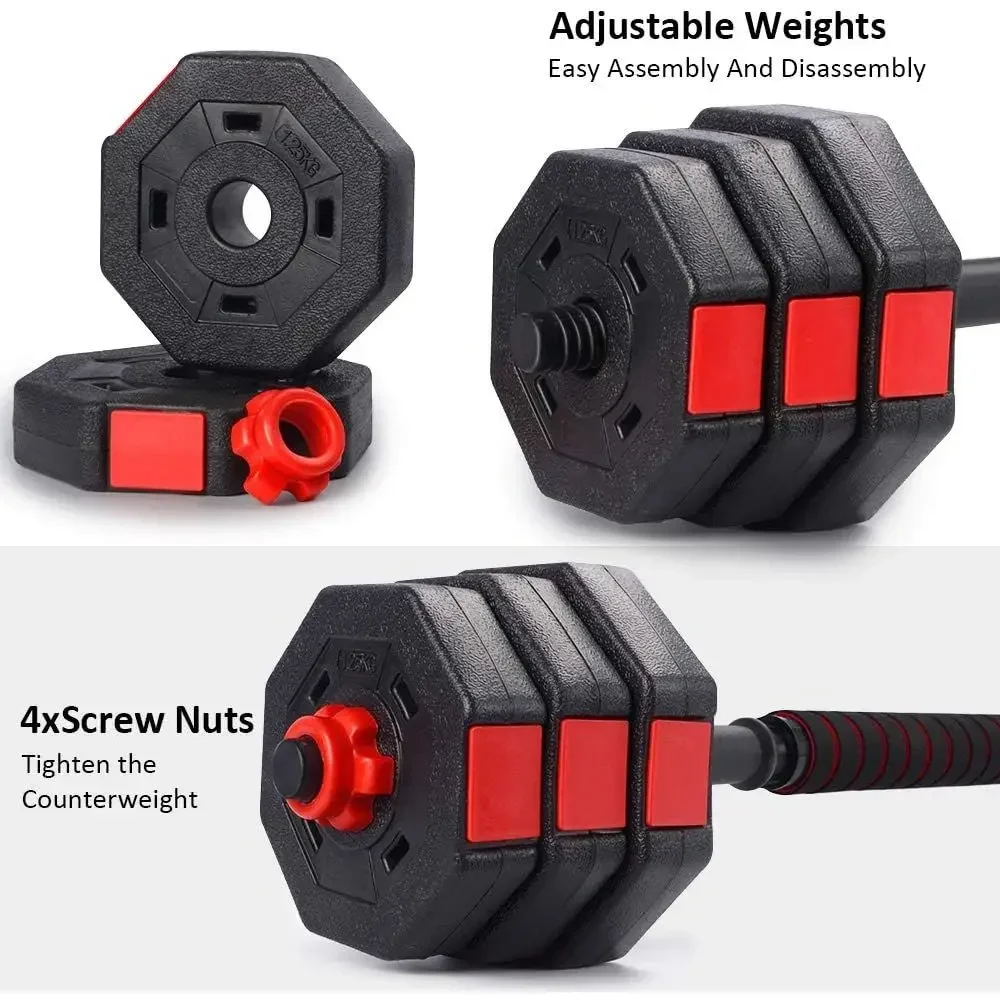 3-in-1 Adjustable Dumbbells Set, 44Lb/66Lb, Versatile Home Gym Equipment for Men and Women, Complete with Contingent Rod