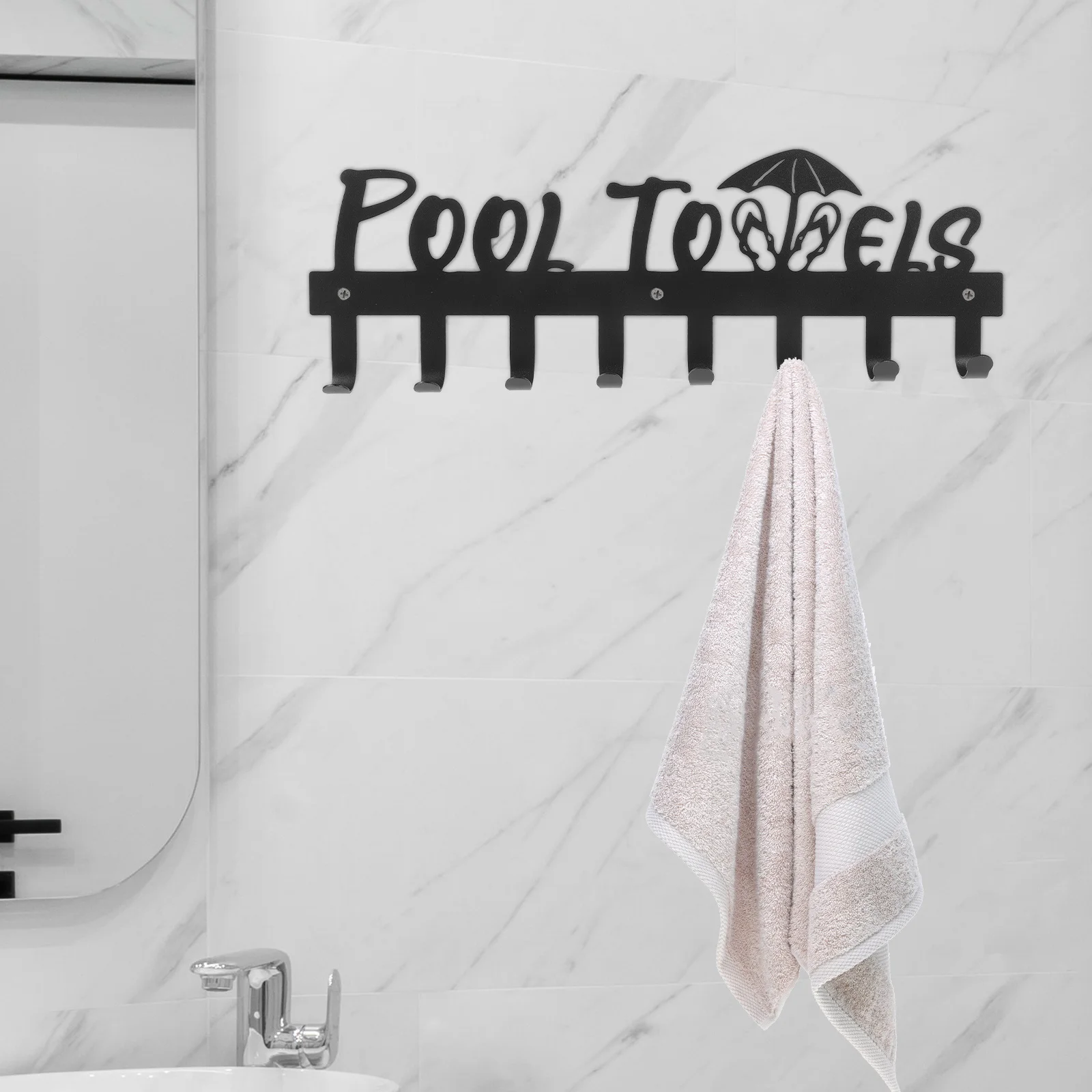 

Metal Towel Hook Rack Wall Mounted Towel Hat Robes Keys Organizer Wide Application Easy Install Rack Wall Modern Coat Hooks