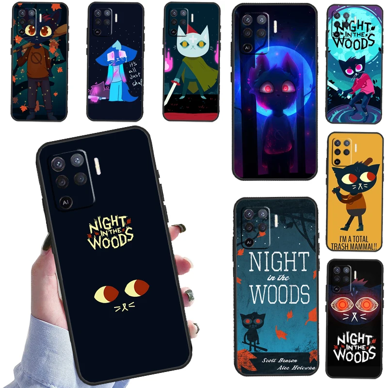 Cat Game Night In The Woods For OPPO A5 A9 2020 Case For OPPO A94 A74 A54 A31 A53 A53S A83 A91 A52 A72 A15 Back Cover