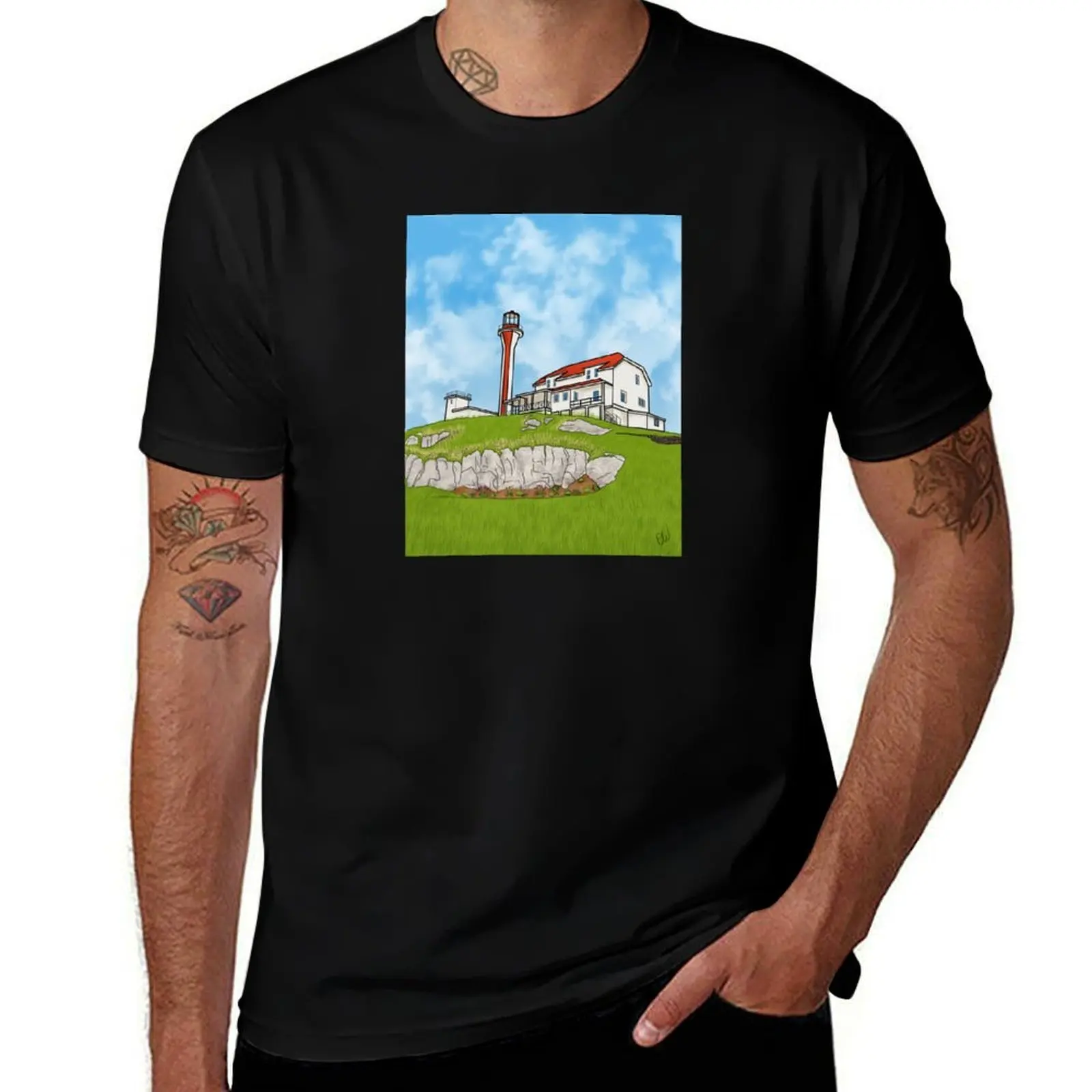Cape Forchu Lighthouse, Yarmouth T-Shirt Cool Feeling Summer Tee Shirt T-Shirt