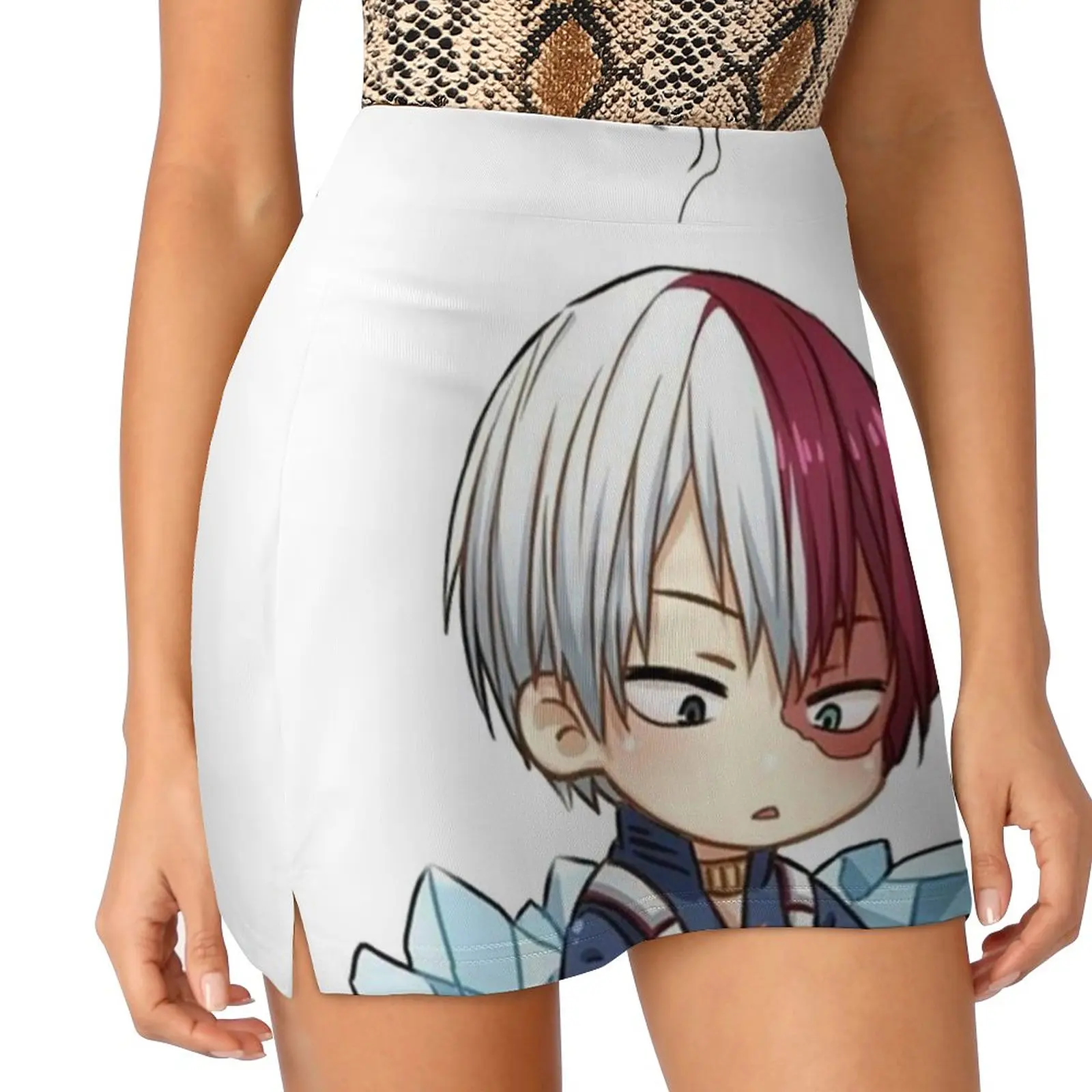 Shoto Todoroki Chibi Women's skirt Y2K Summer Clothes 2022 Kpop Style Trouser Skirt With Pocket Shoto Todoroki Chibi Sleeve