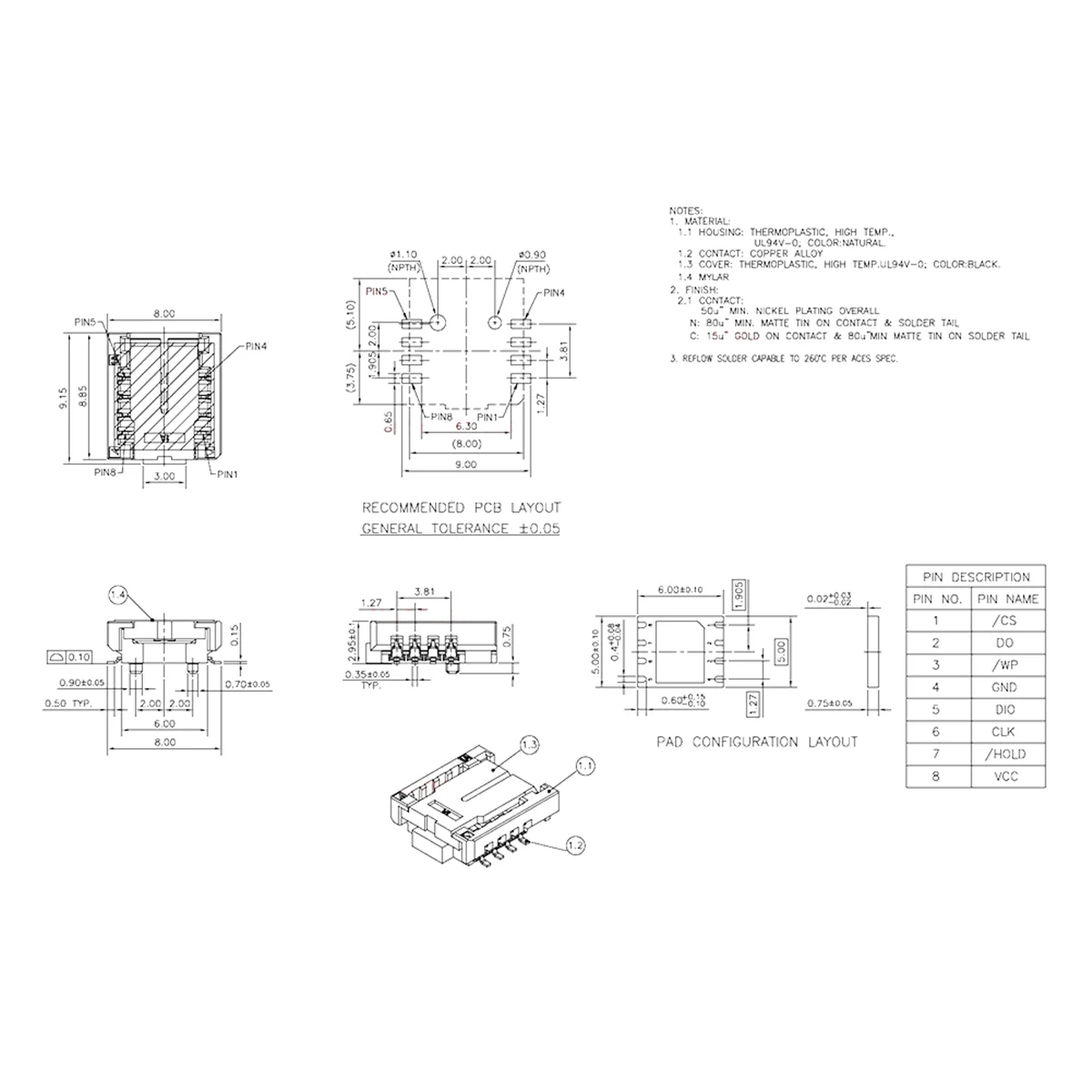 ABNP QFN8 /WSON8/MLF8/MLP8/DFN8 a DIP8 enchufe/adaptador dos en uno para Chips de 6x5MM y 8x6MM enchufe de Flash SMT BIOS