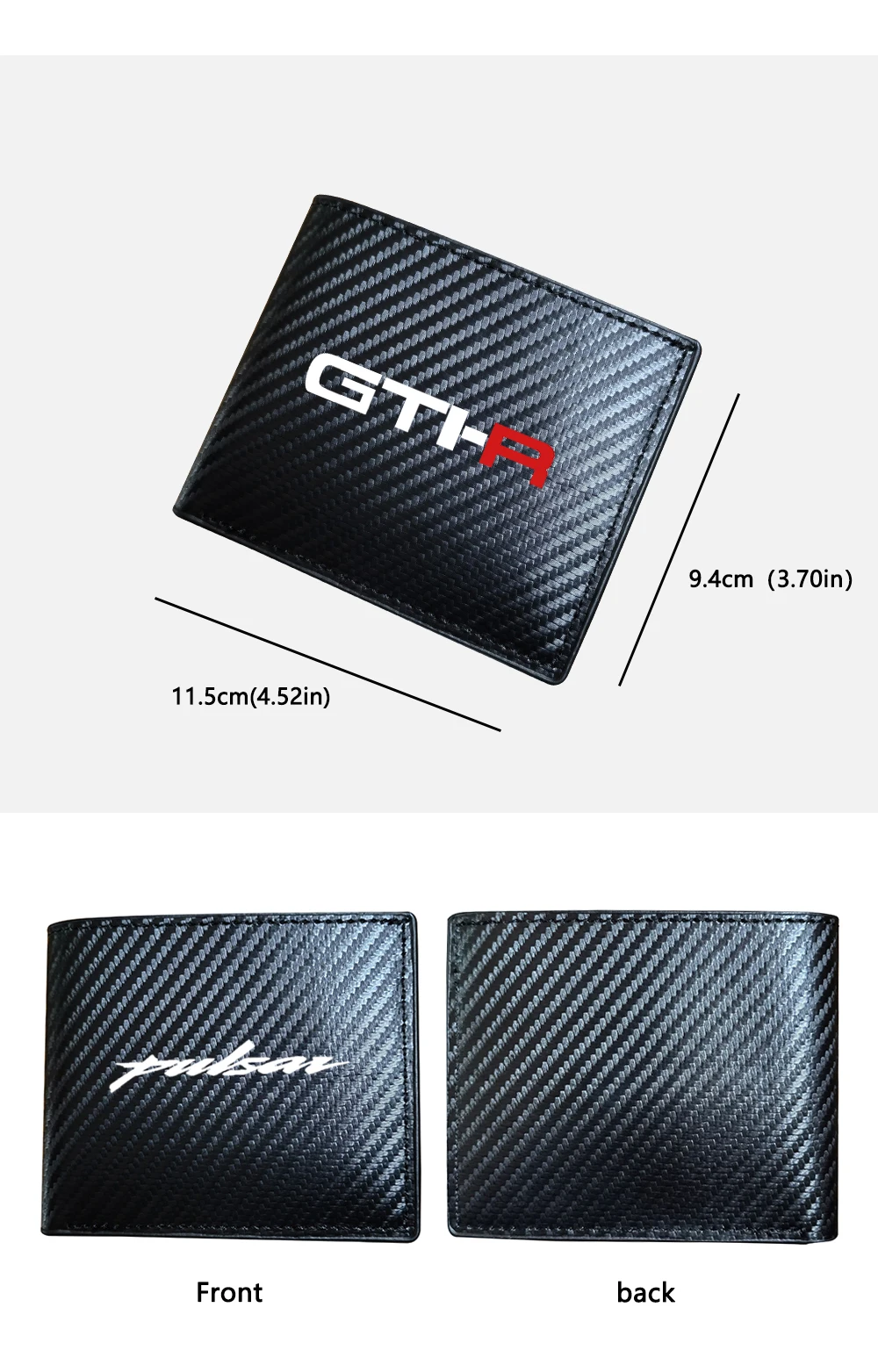 car carbon fiber leather wallet Card package for Nissan Pulsar gtir gti-r Car Accessories